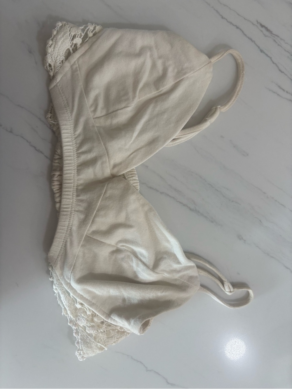 Women’s Cream Lace-Trim Soft Bralette